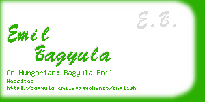 emil bagyula business card